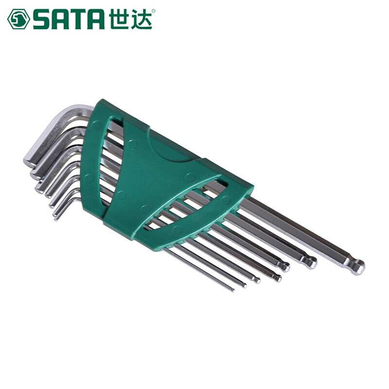 世达多规格公英制特长平头球头内六角扳手组套原厂  09105A