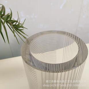 K9水晶花瓶线条工艺透明花瓶家居软装摆件可摆客厅卧室办公桌装饰