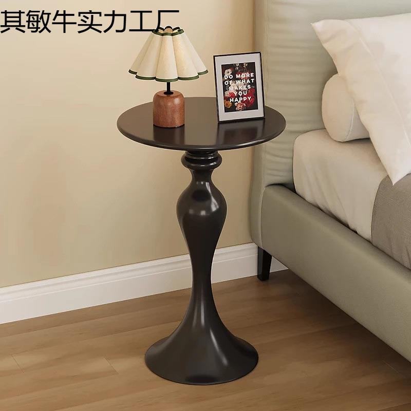 北欧简约小户型现代角几铁艺风边家用客厅阳台小茶几沙发床头圆桌