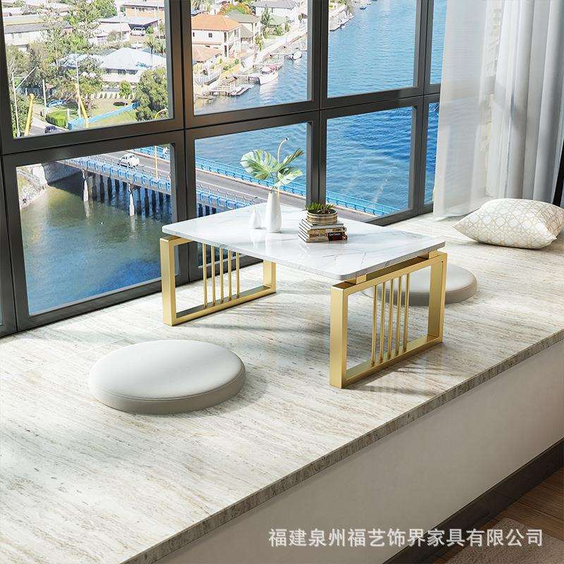 北欧大理石飘窗小桌子卧室阳台榻榻米矮书桌民宿客厅休闲炕几茶台