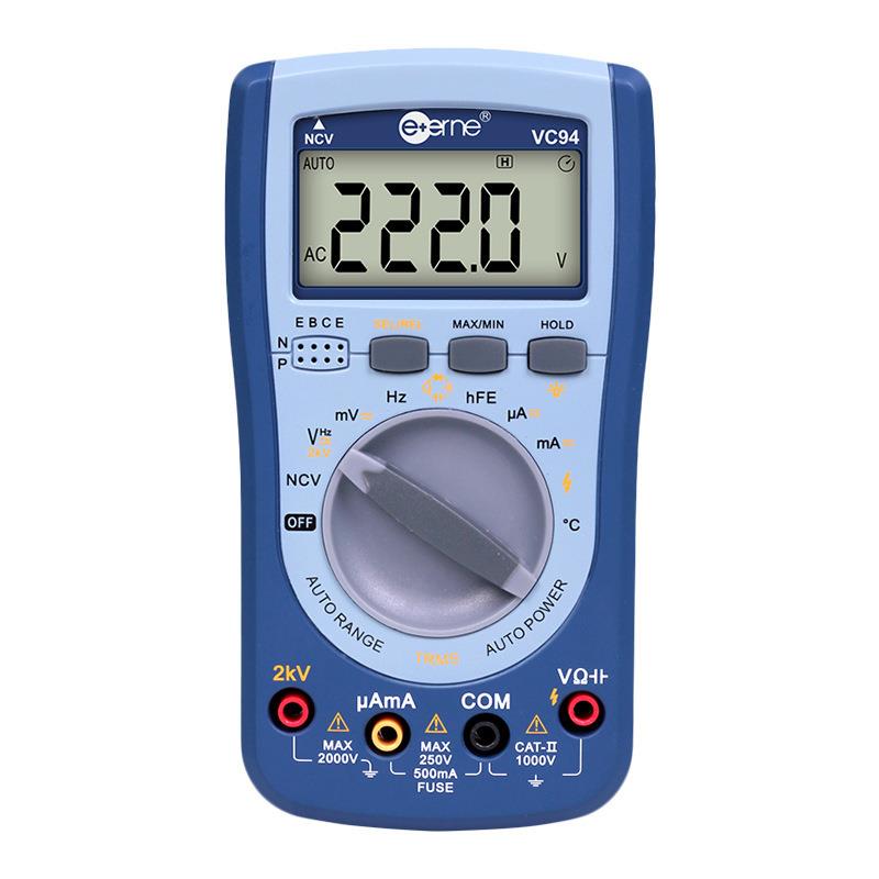 伊万厂家VC94温度NCV验电真有效值2KV高压全保护光伏万用表