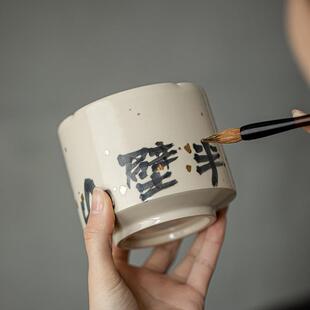手工草木灰茶洗建水陶瓷家用笔洗水洗水盂干泡茶渣桶茶具配件