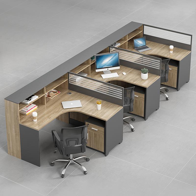 屏风办公桌椅组合简约现代职员工位卡座4四人位6六财务办公室家具