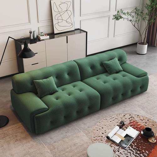 意式罗奇堡布艺沙发客厅现代小户型简约轻奢百搭直排空间方块沙发