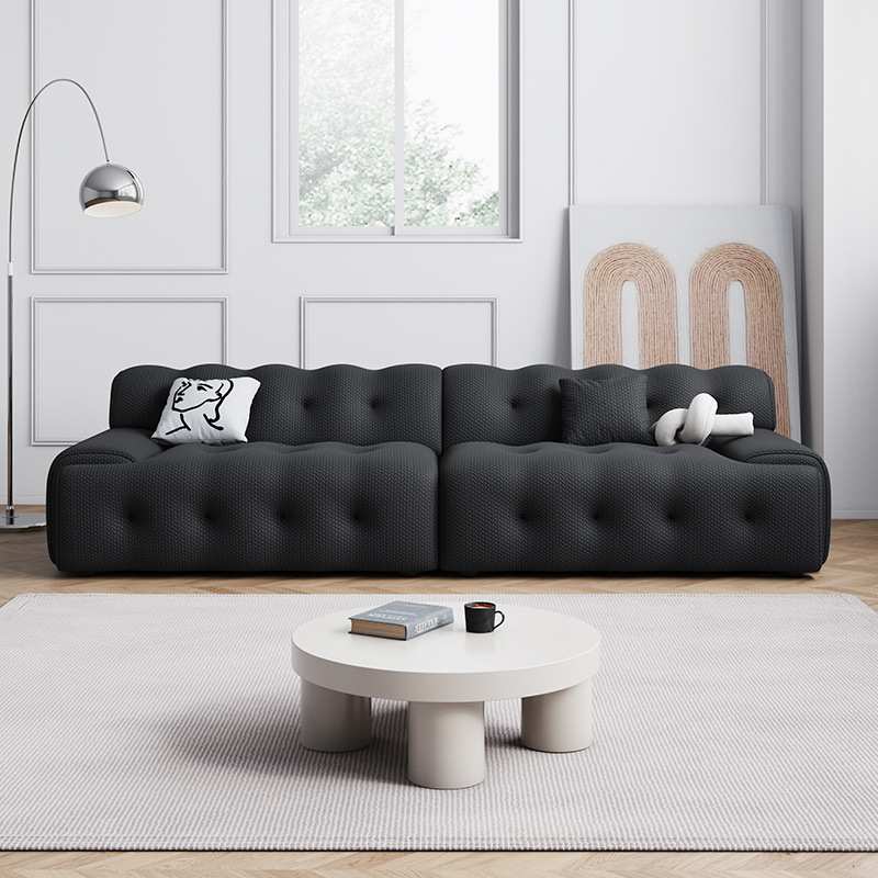 Roche Bobois罗奇堡沙发简约复古网红小户型客厅法式黑色三人沙发