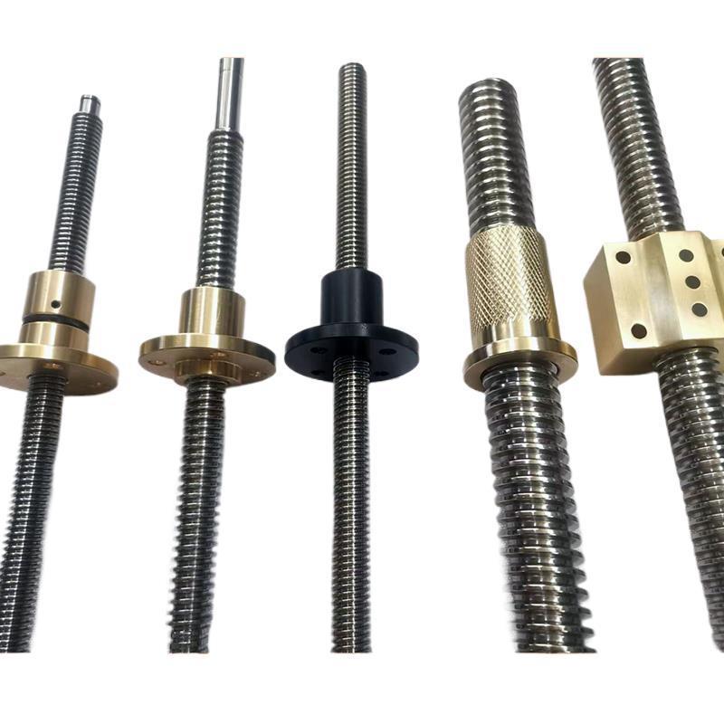 梯形丝杆螺母套装304不锈钢T型丝杠法兰铜方铜螺母全套正牙反牙