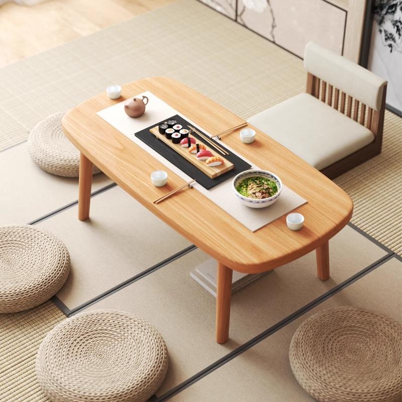 床上小桌子日式榻榻米炕桌家用茶桌折叠家用学习吃饭茶桌炕几折叠