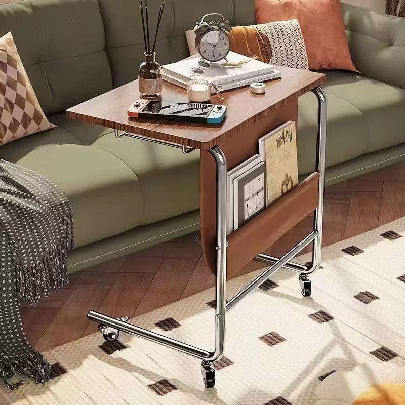 创意可移动茶几家用沙发旁置物架客厅边柜带轮边桌卧室床头小茶几