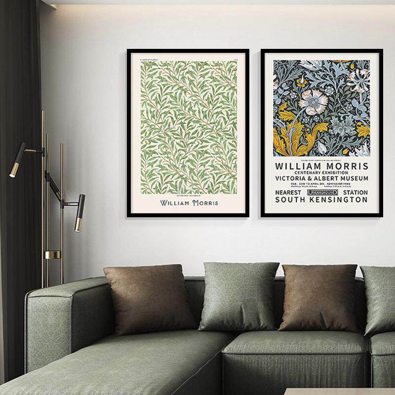 新中式乡村田园客厅装饰画小众艺术植物素描挂画卧室书房办公室画