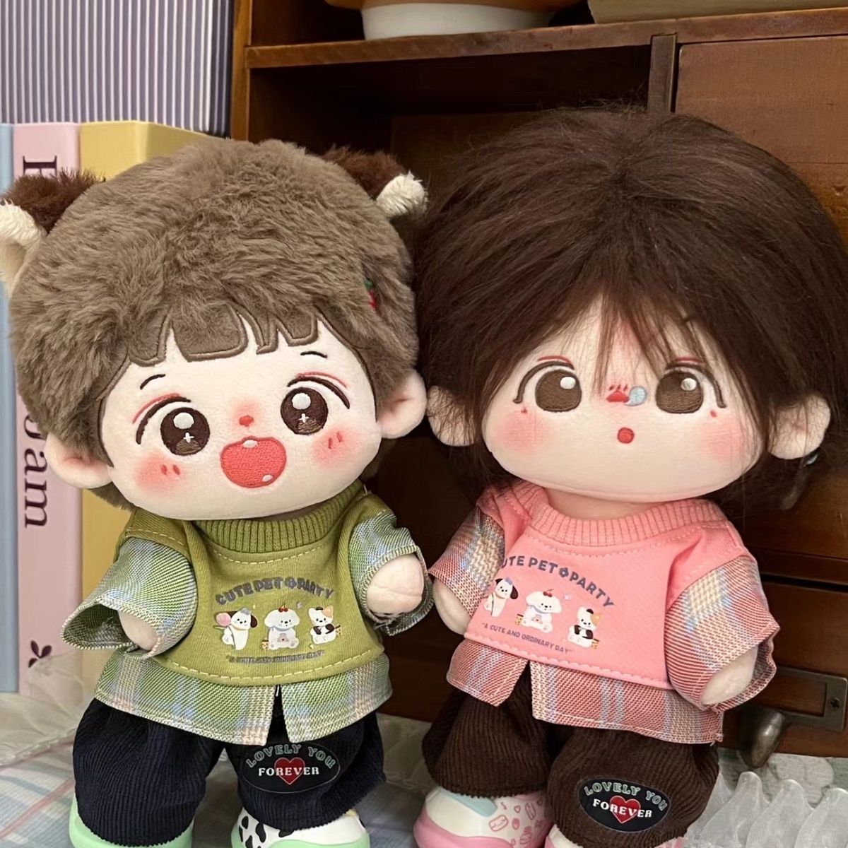 娃衣20cm新款动物卫衣男友套装棉花娃娃男娃女娃玩偶换装