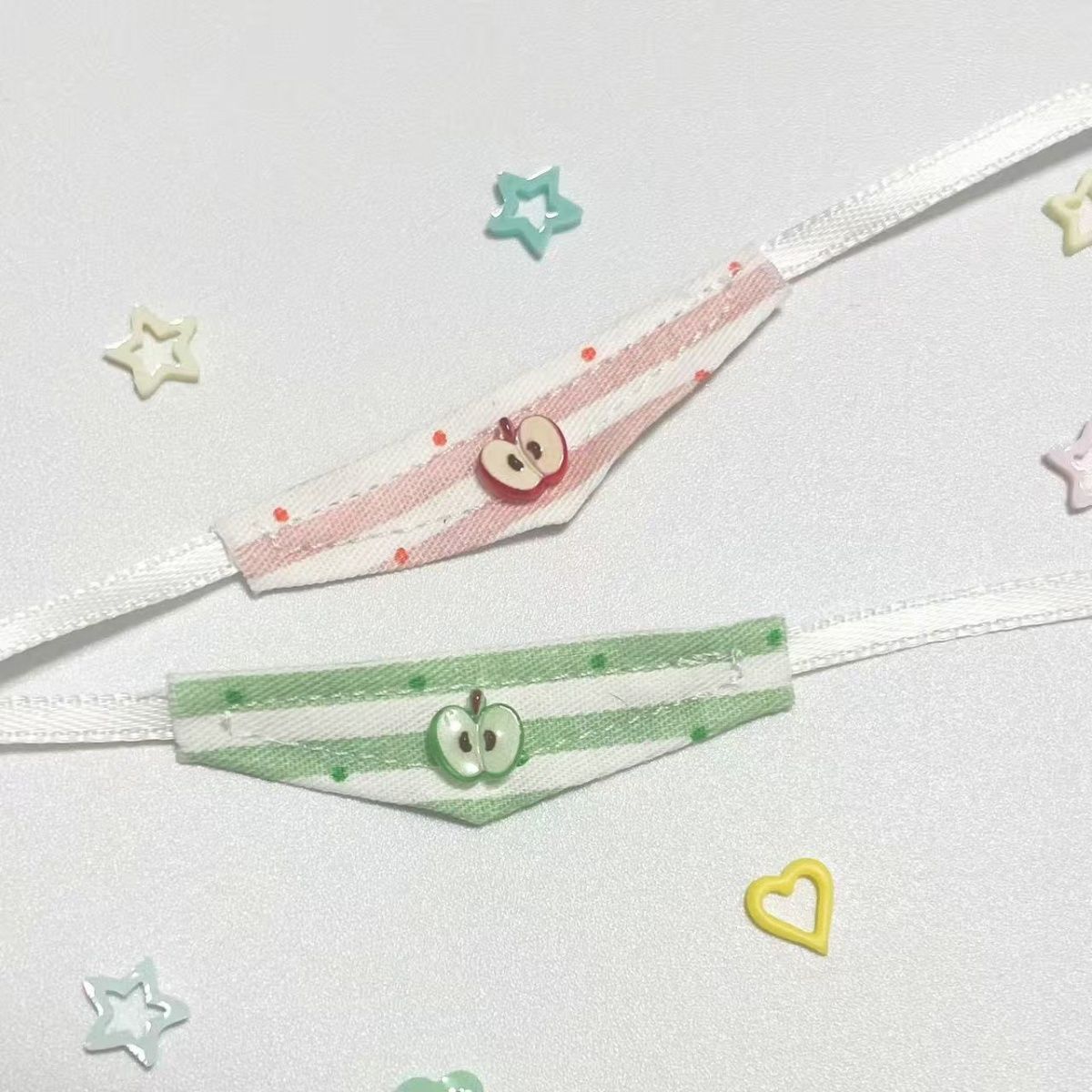 5cm娃衣可爱棉花娃娃苹果口水巾labb4.0围兜手工通用ins条纹