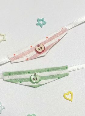 5cm娃衣可爱棉花娃娃苹果口水巾labb4.0围兜手工通用ins条纹