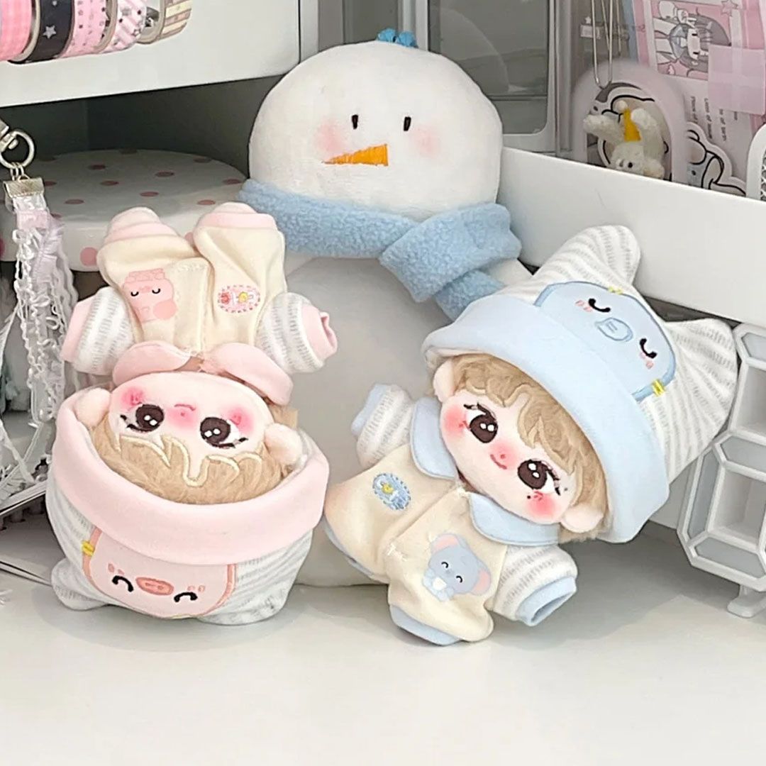 娃衣20cm10cm20厘米棉花娃娃可爱衣服公仔玩偶帽子连体衣两件替换