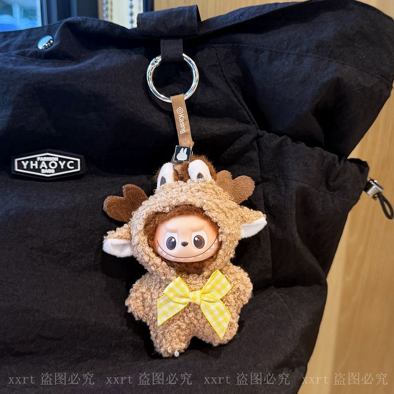 labubu四代娃衣拉布布4.0衣服心底可爱密码搪胶公仔套装头套配饰