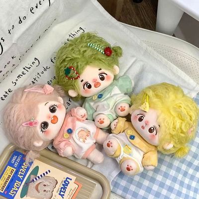 20cm娃衣棉花娃娃厘米衣服马卡龙可爱爬爬服公仔玩偶换装