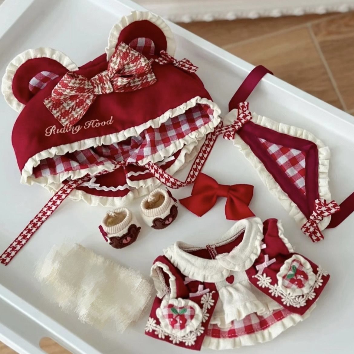 黄油曲奇饼娃衣曲奇甜美 小红帽 20cm棉花娃娃套装可爱玩偶公仔换