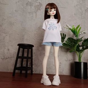 百搭T恤半袖 四分娃衣bjd 宽松夏季 韩版 衣服 4分短袖