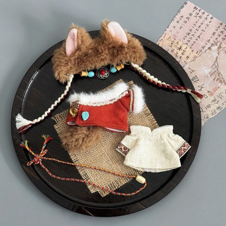 十厘米娃衣10cm无属性藏袍系列棉花娃娃藏族风格藏服衣服玩偶替换