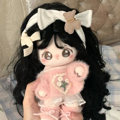 20厘米娃衣棉花娃娃桃雾绒绒20cm秋冬毛绒可爱公仔玩偶换装咩咩出