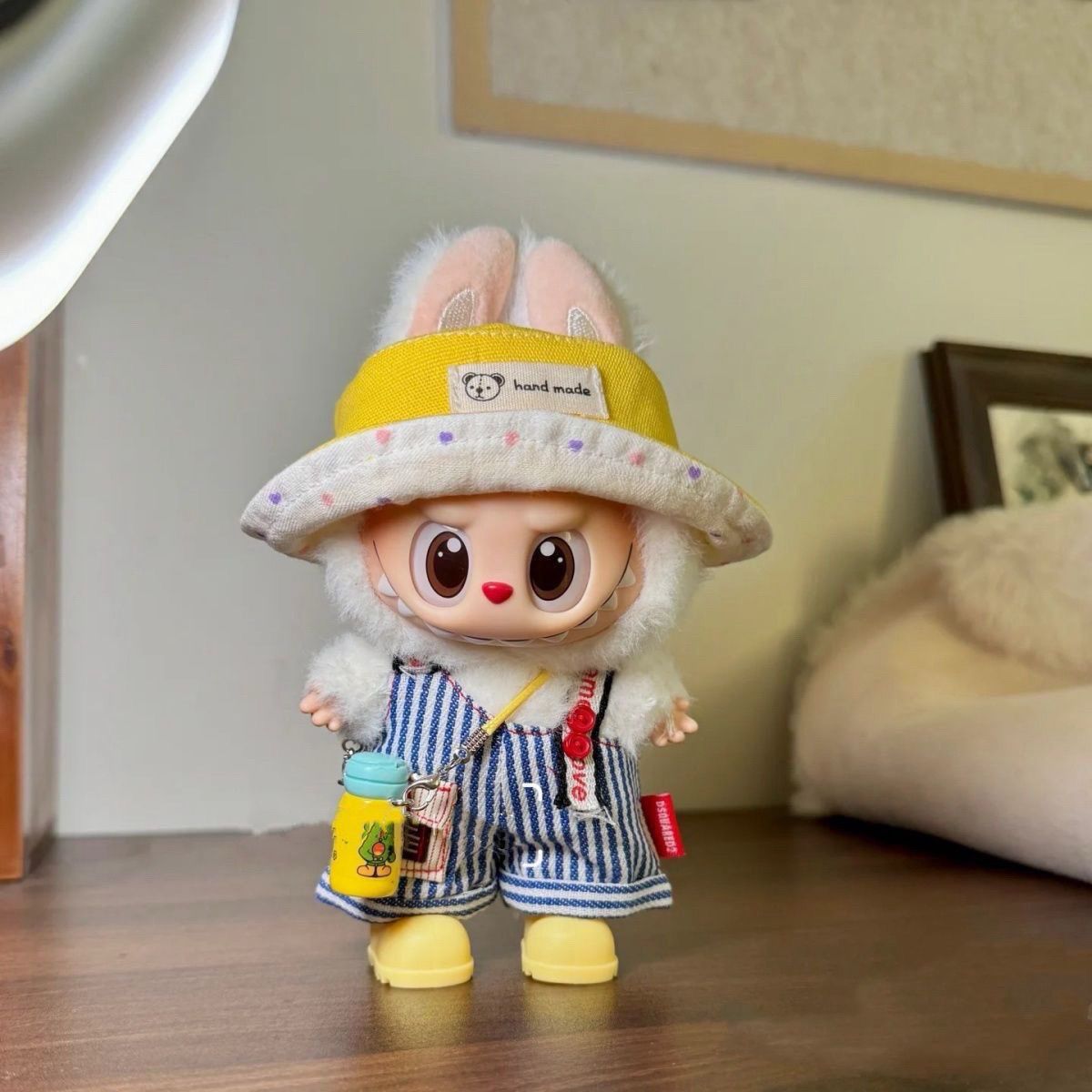 labubu娃衣芝士多多拉bubu一二三代坐坐派对着替背带裤帽子套装学