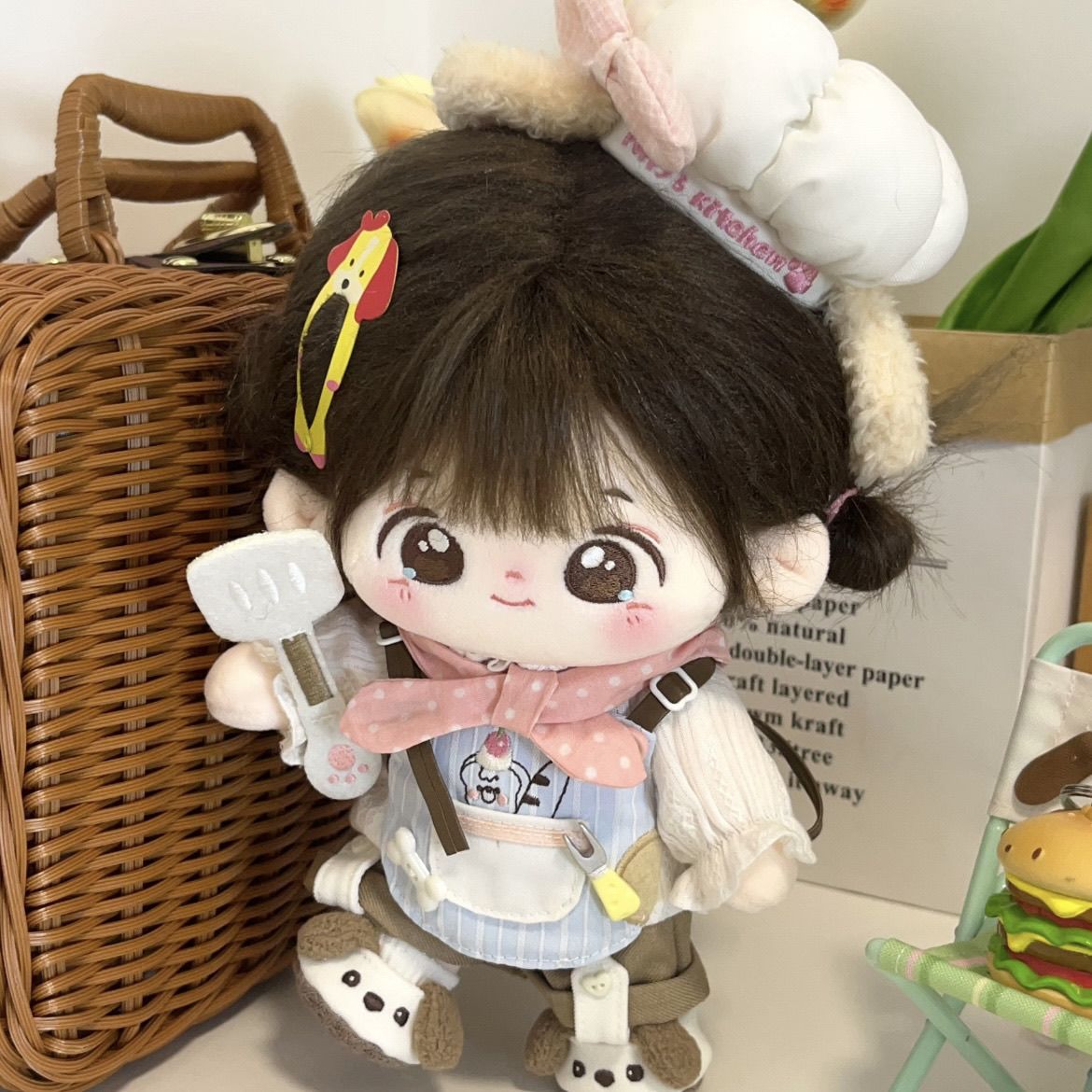 娃衣20cm棉花娃娃厨房系列小狗厨房小兔厨房套装玩偶换装