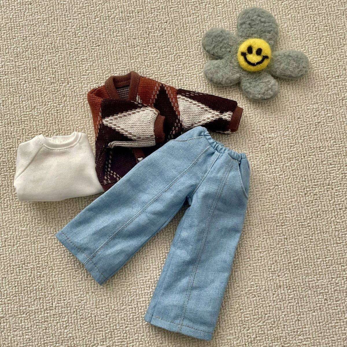 bjd娃衣Bjd6分男娃娃毛衣开衫外套时尚牛仔裤大力力矮胖六便宜