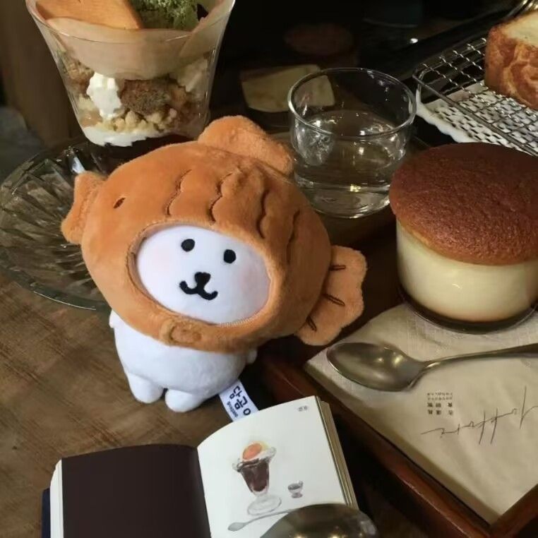 自嘲熊娃衣高颜值13cm鲷鱼烧可爱头套棉花娃娃配饰衣服配饰