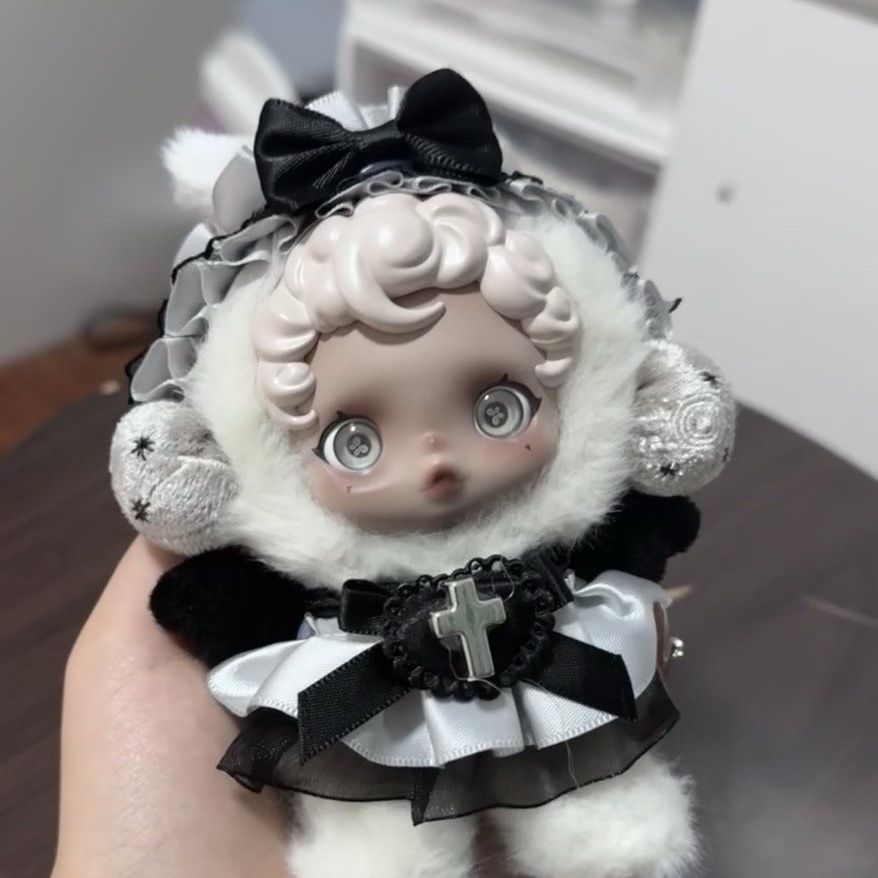 10cm娃衣配饰sp搪胶毛绒娃娃玩偶冬日乐章系列可爱哥特风黑灰色