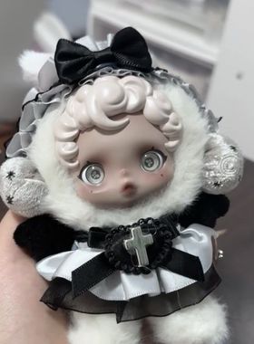10cm娃衣配饰sp搪胶毛绒娃娃玩偶冬日乐章系列可爱哥特风黑灰色