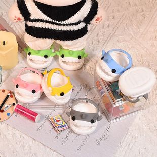 卡通可爱凉鞋 软胶鞋 公仔用配件 20厘米棉花娃娃鲨鱼拖鞋 扎克娃鞋