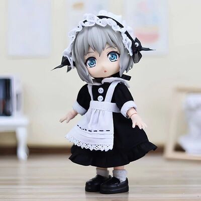 ob11娃衣复古女仆连衣裙衣服ymy p9 p10粒 ufdoll素体12分bjd