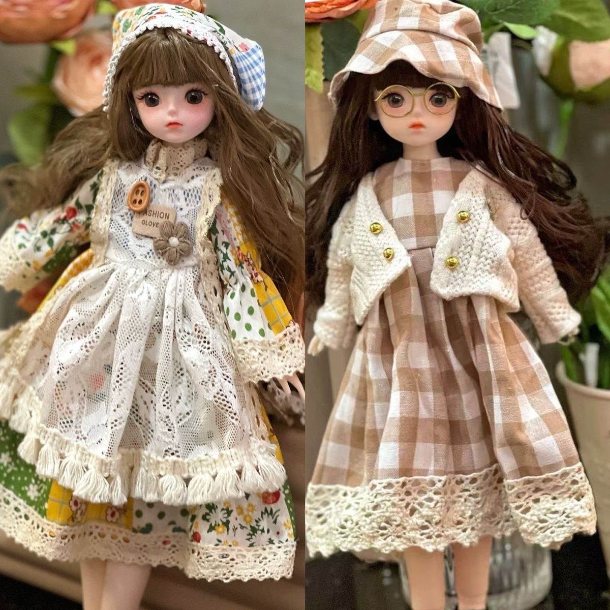 bjd娃衣新款高颜值6分30厘米洋娃娃BJD玩偶公仔换装洛丽塔服圣诞