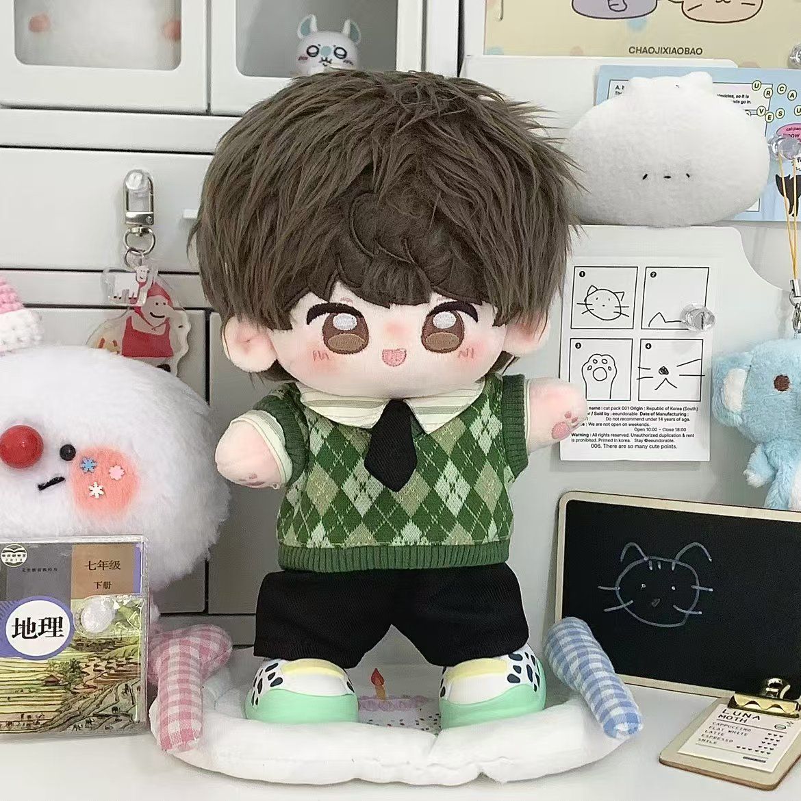 娃衣20cm20厘米棉花娃服可爱学院风套装公仔无属性替换装秋冬新款