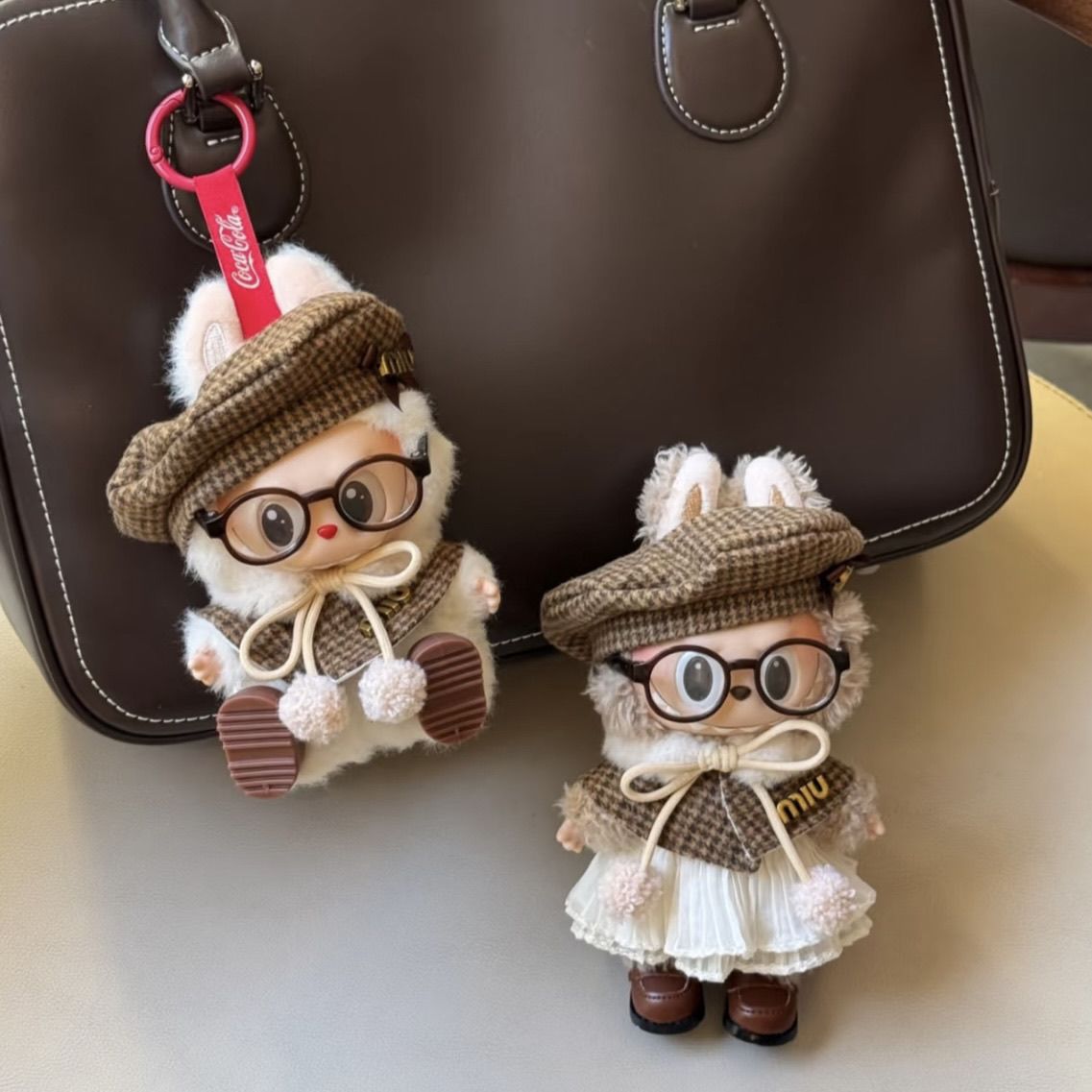 娃衣自嘲熊衣服17cm一二三代搪胶坐坐派对公仔换装眼镜配件