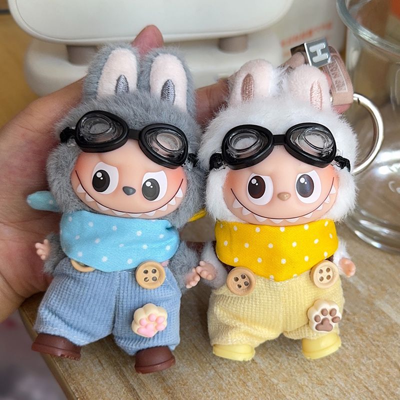 labubu四代娃衣4代布布可爱背带裤围兜套装迷你mini玩偶公仔衣服