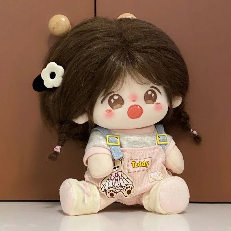 20cm娃衣棉花娃服玩偶房女娃娃背带裤T恤鞋子三件套