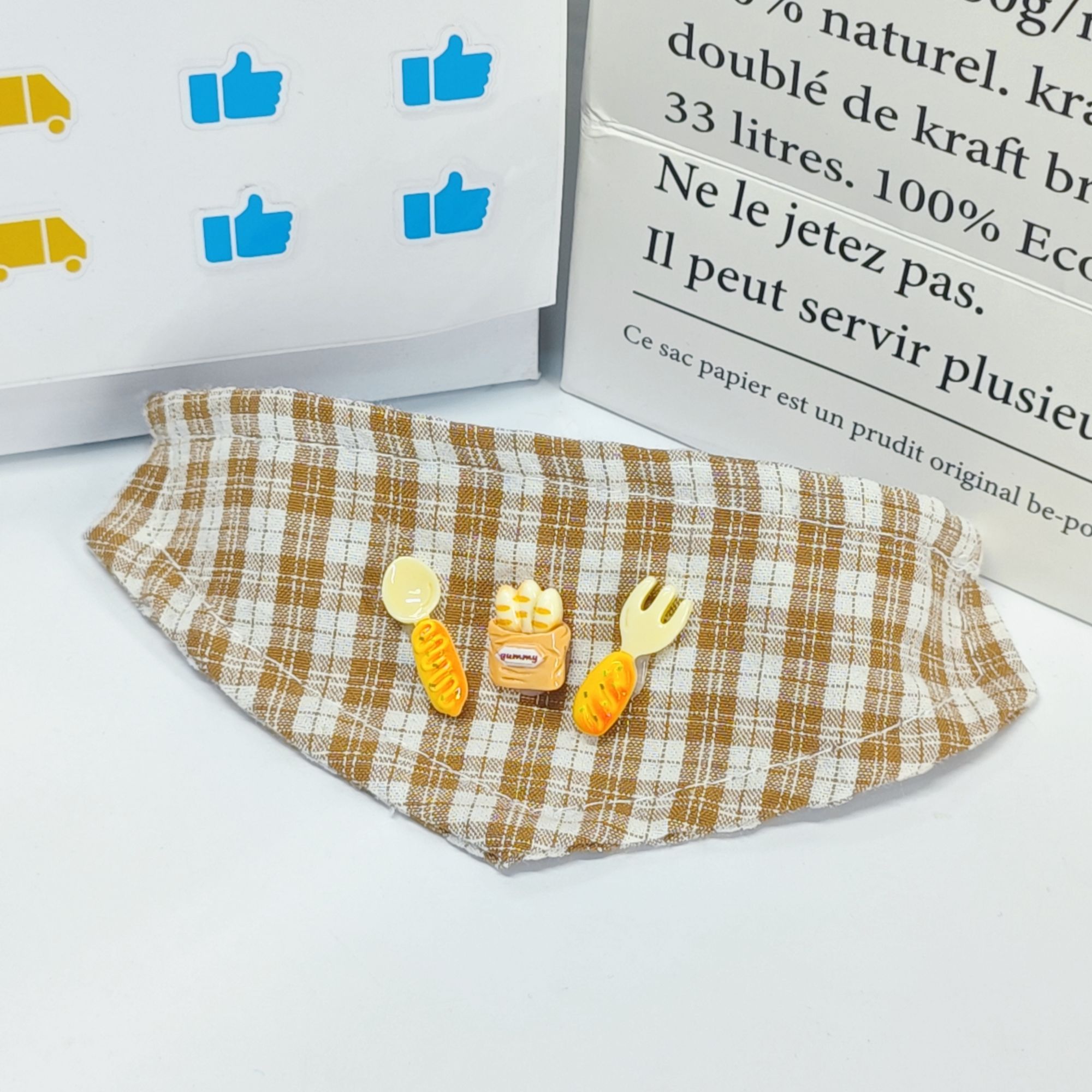 自嘲熊8寸娃衣20cm围兜口水巾玩偶配饰可爱围巾高颜值超萌