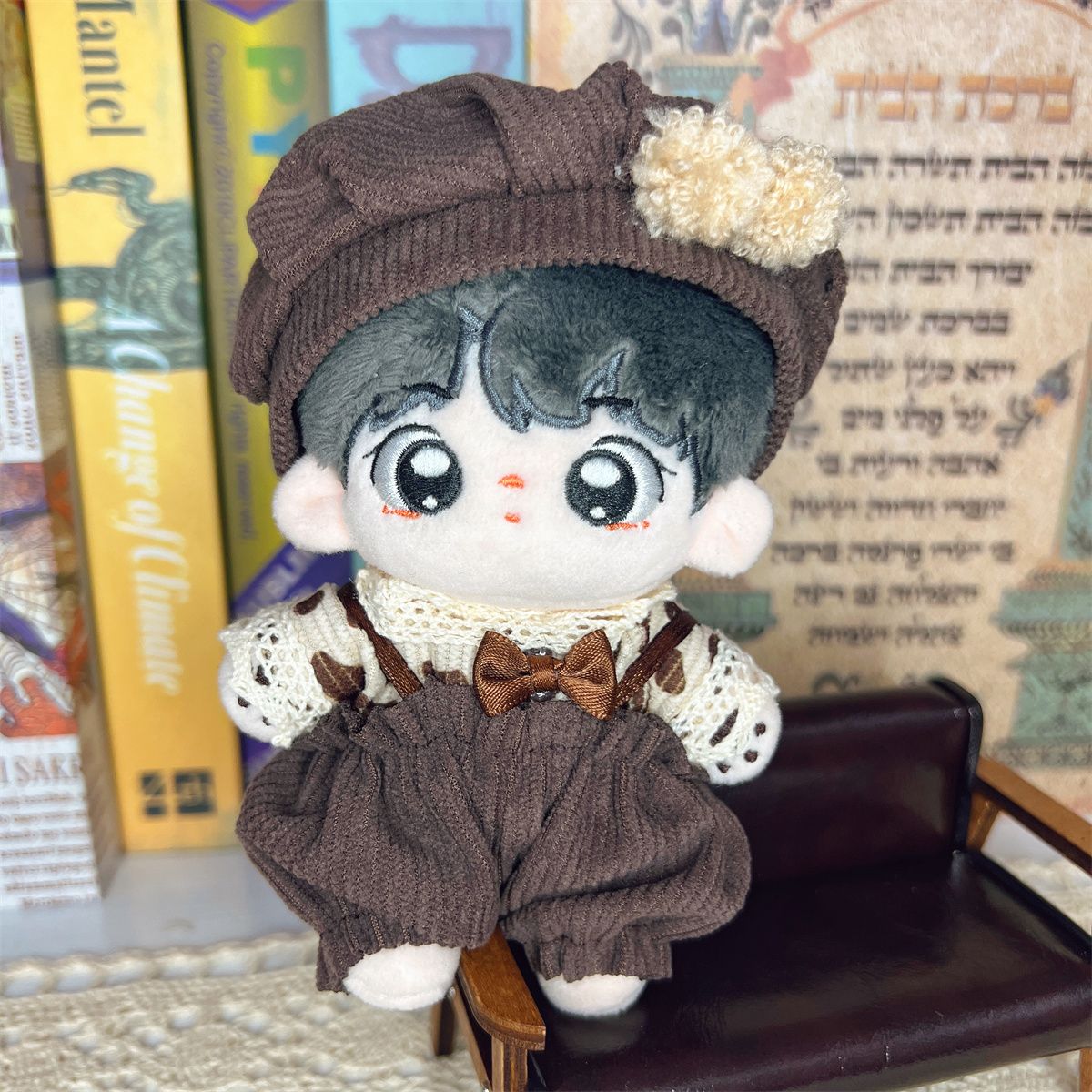 娃衣10cm棉花娃服海星体可穿复古秋冬款毛绒玩偶背带裤连衣裙套装