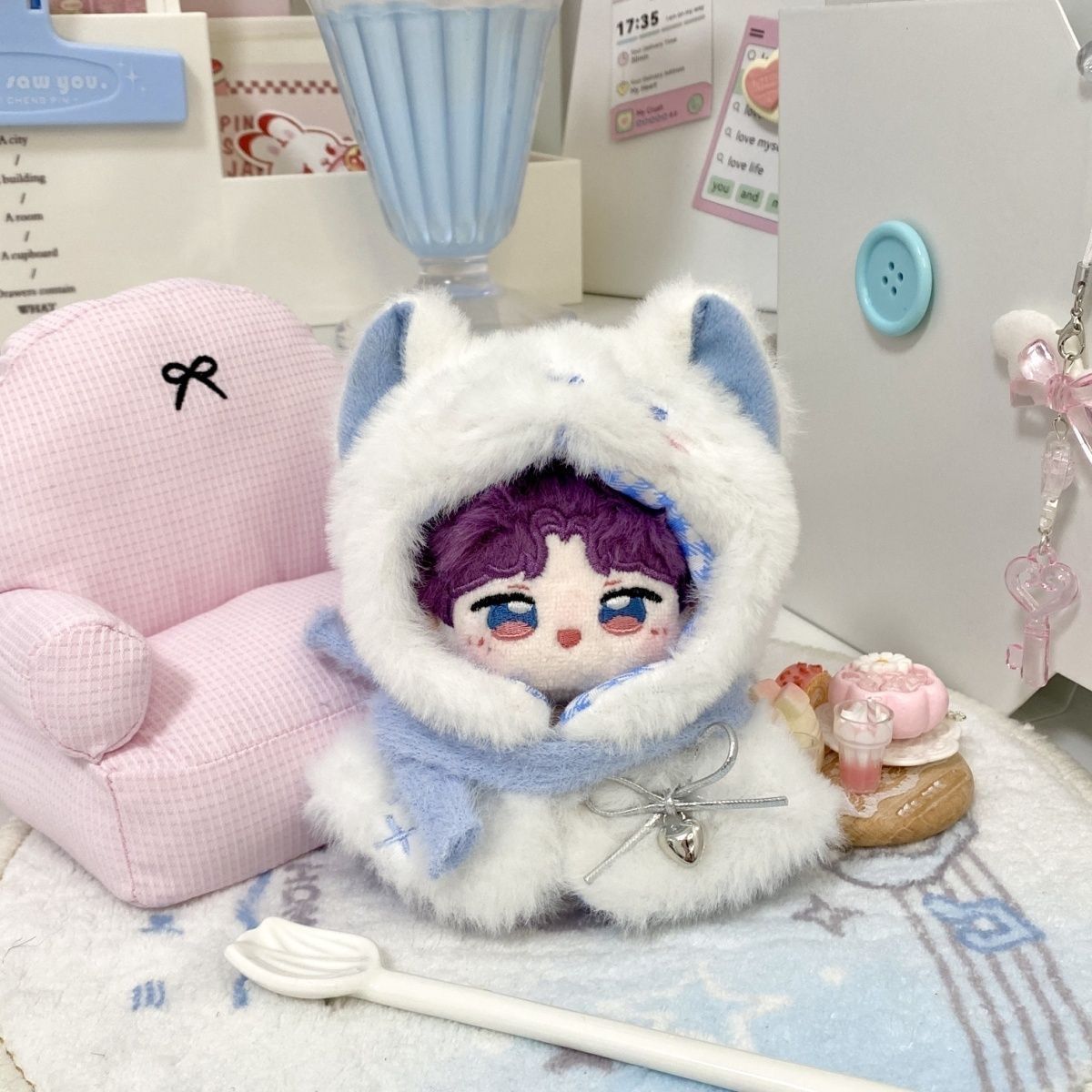 娃衣10cm斗篷海星体头套可爱十厘米棉花娃娃毛绒小斗篷娃娃换装