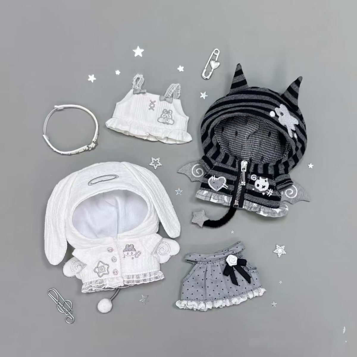 10cm娃衣轻亚比系列新品恶魔vs天使棉花娃娃换装可爱玩偶着替配件