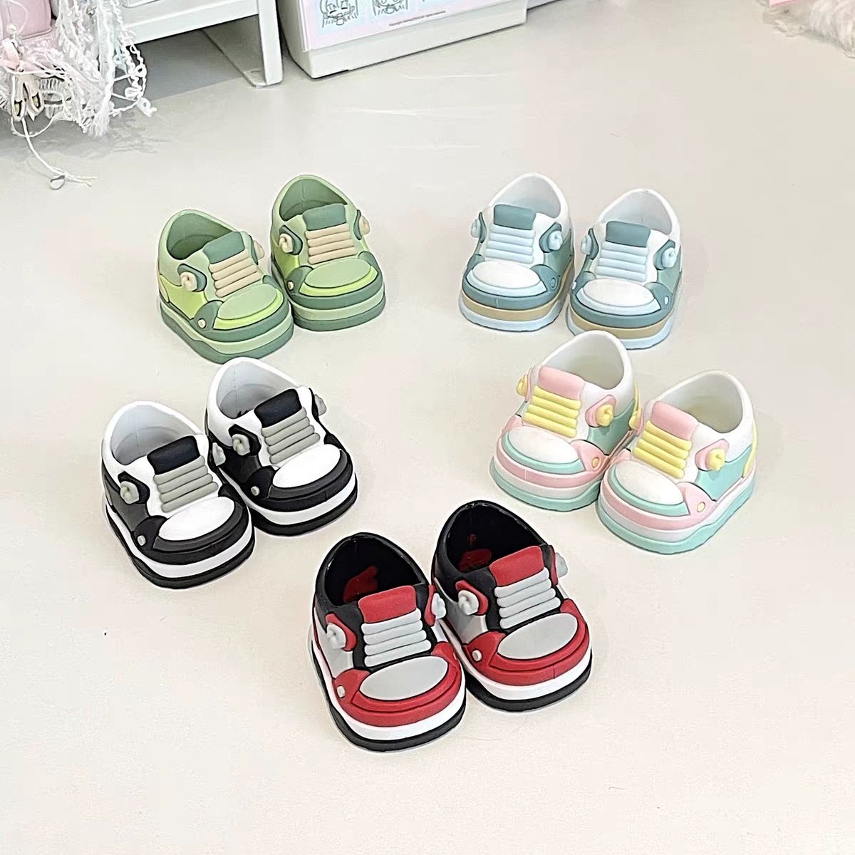 20cm娃鞋棉花娃娃可爱酷帅软胶厚底鞋子公仔玩偶运动鞋老爹鞋