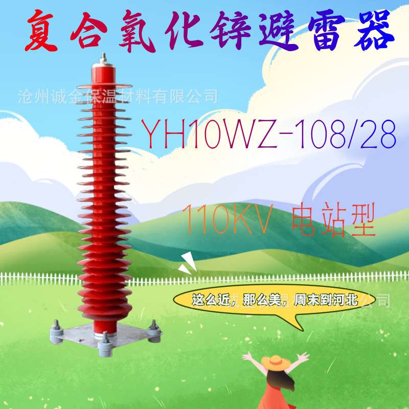 110KV复合电站型避雷器YH10WZ-108/281高压HY10WZ- 216/220KV
