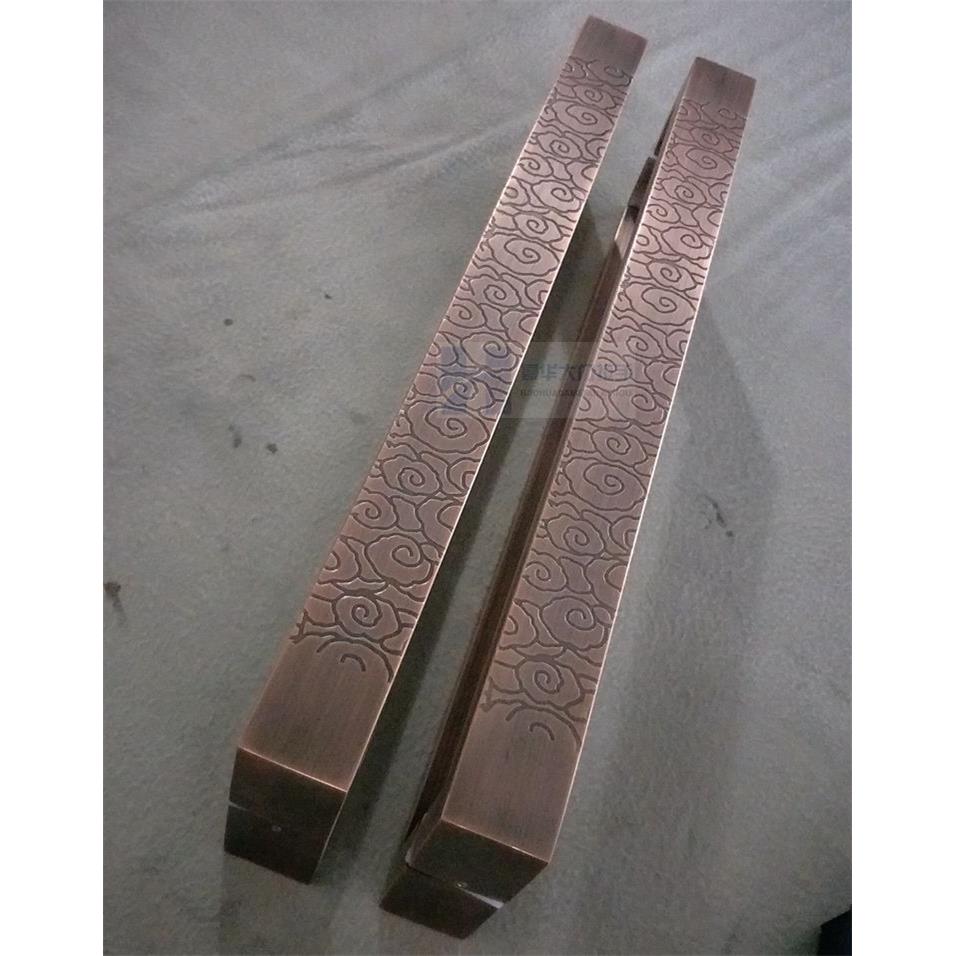 现代中式欧式仿古祥云大门拉手玻璃门木门古铜不锈钢把手酒店拉手