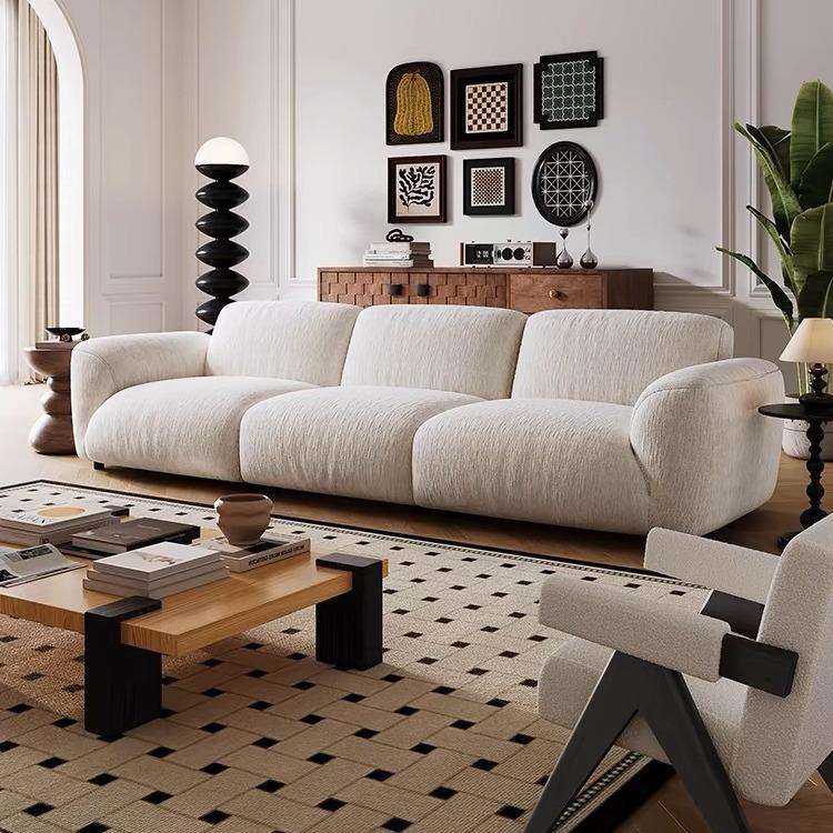 法式复古格兰德花瓣沙发大小户型客厅豆腐块直排雪尼尔黑色沙发