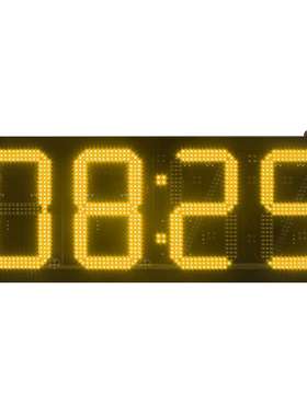 12寸黄色LED数字时间温度显示屏户外防水LED时钟温度显示器