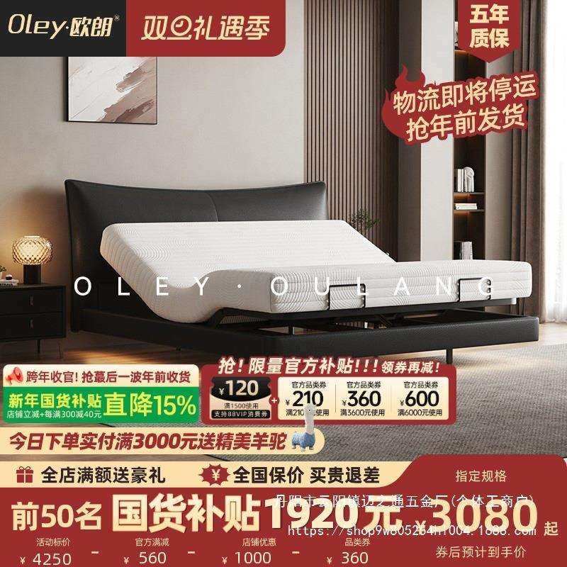 卧室智能电动双人大床科技可调节多功能懒人卧室皮艺