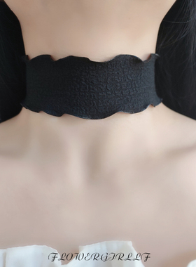 荷叶边脖链短款颈部装饰品简约纯色项圈遮颈纹P脖圈气质颈链遮疤