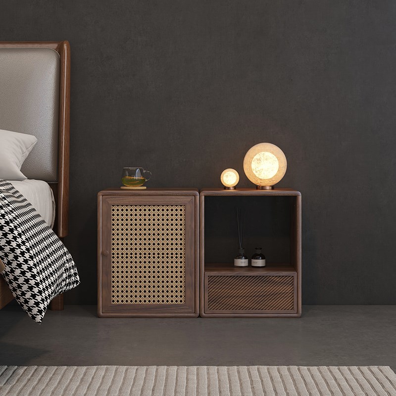 实木藤编收纳柜自由组合格子柜日式客厅H落地置物书架储物柜小书