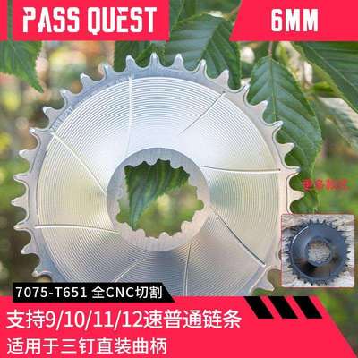 PASSQUEST速联gxp6mm偏心封闭牙盘直装山地车盘片正负齿单盘dub