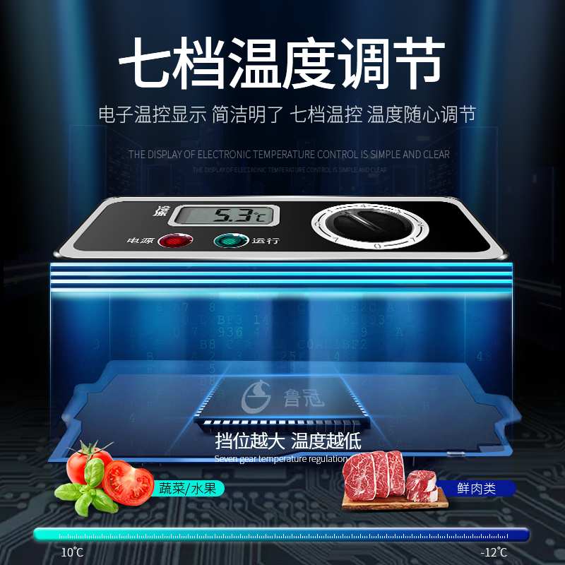 110v冷藏工作台冰柜操作台冰箱商用卧式冷冻柜不锈钢冷冻保鲜柜